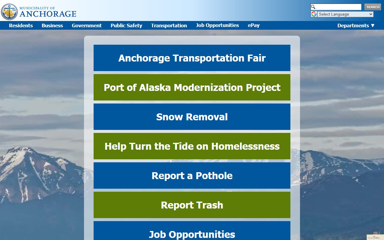 Municipality of Anchorage public records portal