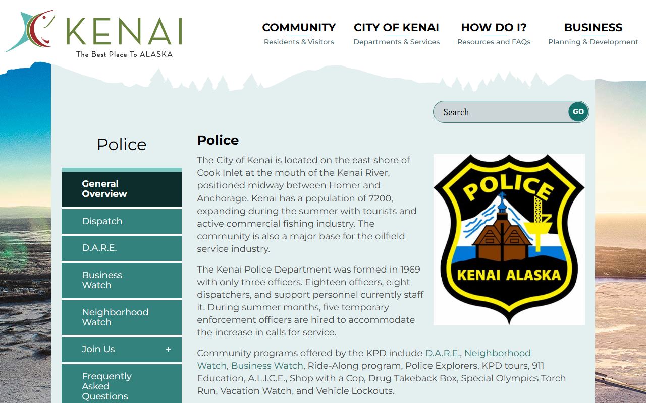 Kenai Peninsula Borough criminal records Kenai Police Department